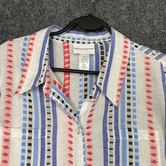 Alfred Dunner Tops - Alfred Dunner Amalfi Coast XL Button Down Shirt Striped 3/4 Sleeve‎ Top